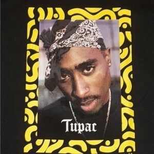 Tupac Black Graphic Tee, medium, new